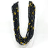 27" Black Glass Bead Necklace with Yellow Beads Insert