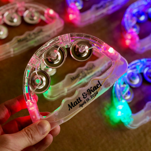 Custom Printed Light Up Tambourines - 50 Per Pack