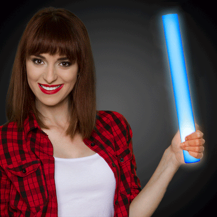 LED Light Up Flashing 18 Inch Blue Foam Stick Baton