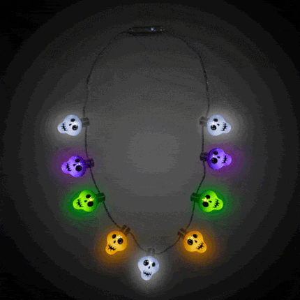 LED Light Up Scary Skull Necklace | PartyGlowz