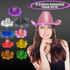 LED Light Up Flashing Sequin Cowboy Hats - 9 Assorted Colors Pack of 12 Hats