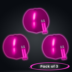 24 Inch Glow in The Dark Pink Beach Ball - Pack of 3