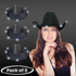 LED Light Up Flashing Sequin Black Cowboy Hat - Pack of 3 Hats