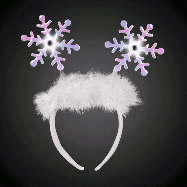 LED Flashing Snowflake Head Bopper Headband