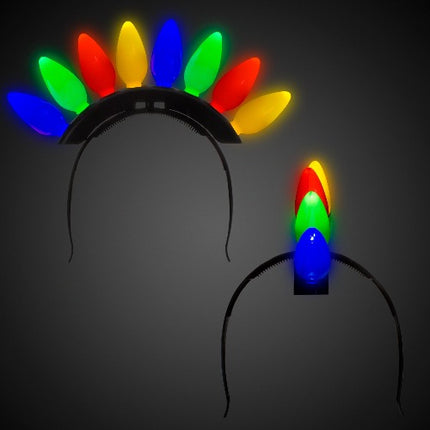 LED Light Up Christmas Bulb Headband