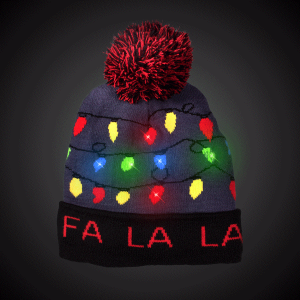 LED Light Up Fa La La Knit Beanie