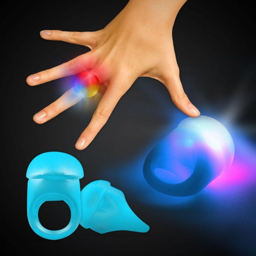 LED Light Up Flashing Blue Jelly Rings