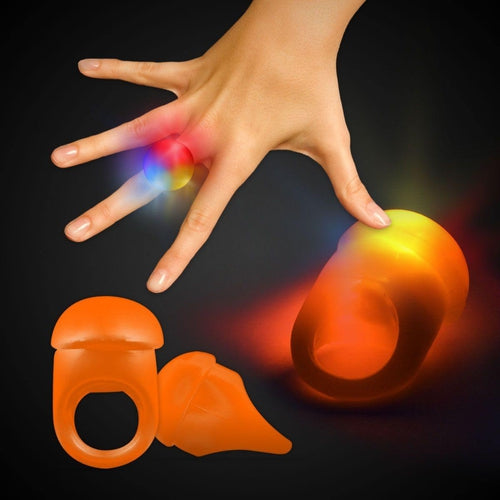 LED Light Up Flashing Orange Jelly Rings
