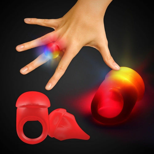 LED Light Up Flashing Red Jelly Rings