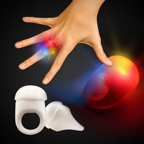 LED Light Up Flashing White Jelly Rings