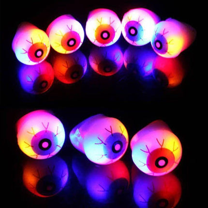 LED Light Up Jelly Eyeball Rings - Assorted Pack of 24