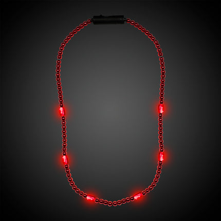LED Light Up Red 30" Beaded Necklace