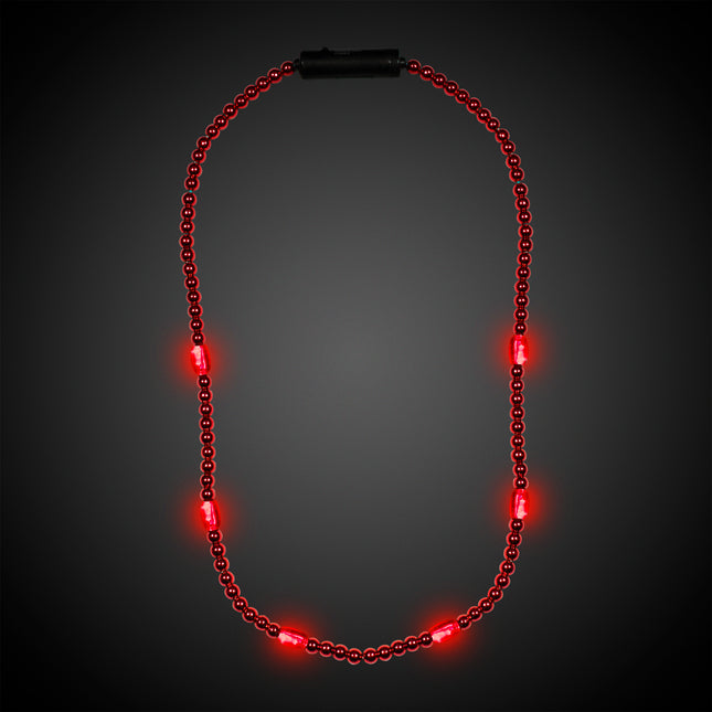 LED Light Up Red 30" Beaded Necklace