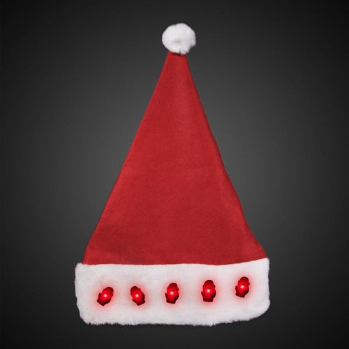 LED Light Up Red Santa Hat