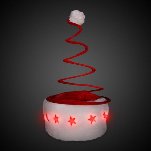 LED Light Up Santa Spring Hat