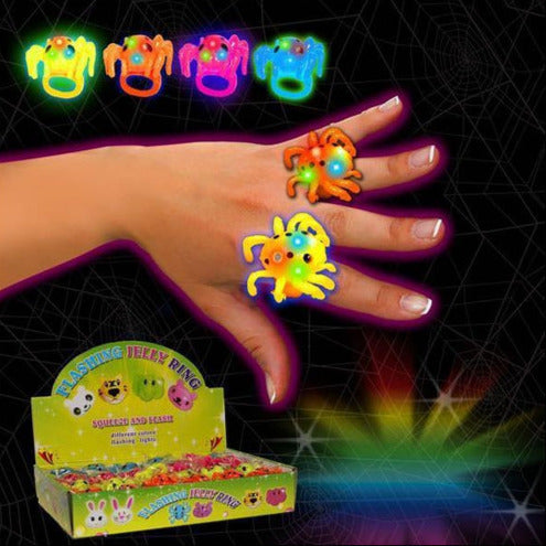 LED Spider Jelly Rings - Assorted
