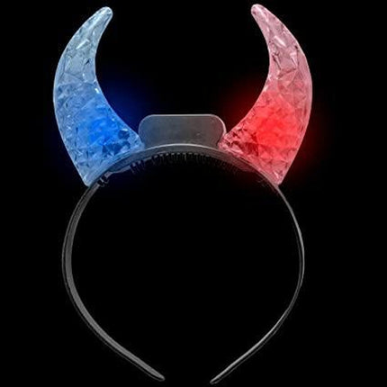 LED Multi-Color Crystal Devil Horns Headband