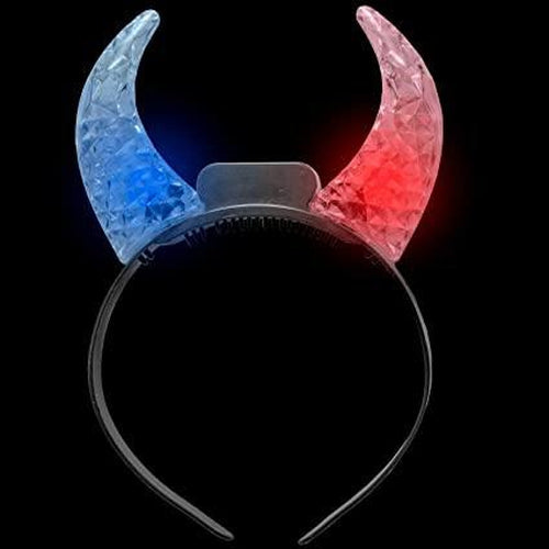 LED Multi-Color Crystal Devil Horns Headband