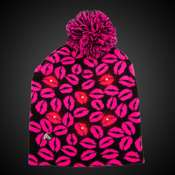 Led Light Up Kisses Knit Beanie