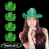 LED Light Up Flashing Sequin Green Cowboy Hat - Pack of 4 Hats