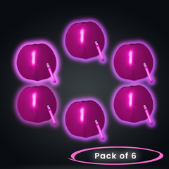 12 Inch Glow in The Dark Pink Beach Balls - Pack of 6