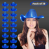 LED Light Up Flashing Sequin Blue Cowboy Hat - Pack of 18 Hats