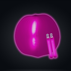 24 Inch Glow in The Dark Pink Beach Ball