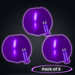 24 Inch Glow in The Dark Purple Beach Ball - Pack of 3