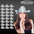 LED Light Up Flashing Sequin Cowboy Hats White - 24 Hats