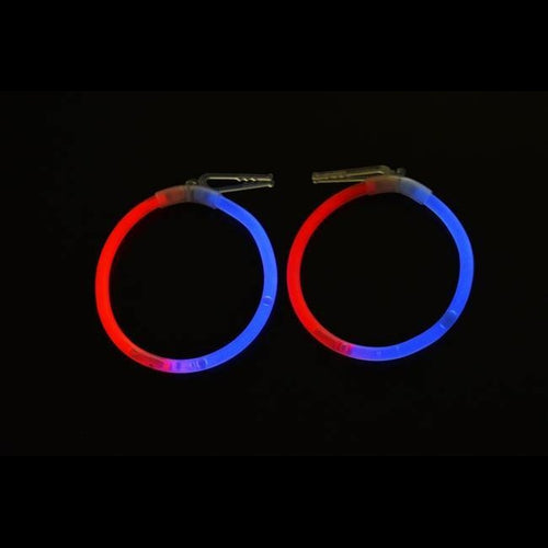 Glow In The Dark Hoop Earrings Bi-Color - Blue Red