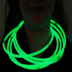 22 Inch Premium Jumbo Green Glow Sticks Necklaces
