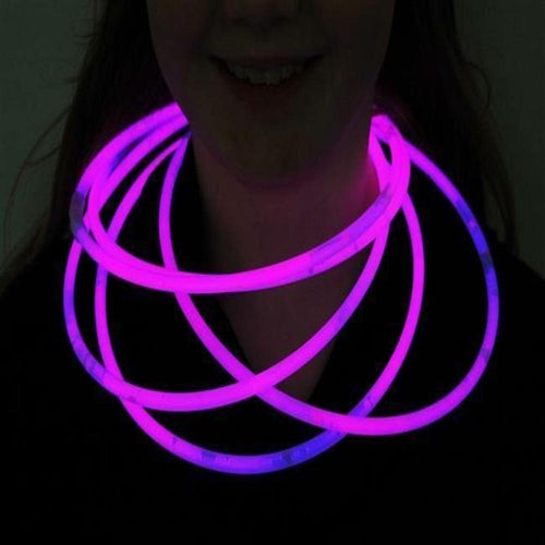 22 Inch Premium Jumbo Pink Glow Sticks Necklaces