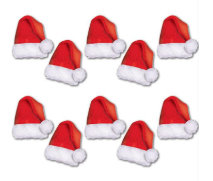 Santa Mini Hat Cutouts