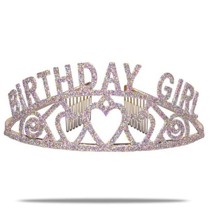 Silver Birthday Girl Glitter Tiara