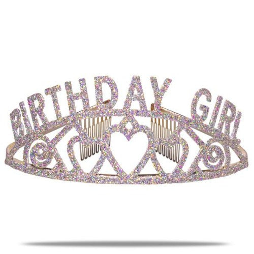 Silver Birthday Girl Glitter Tiara