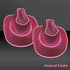 LED Flashing Neon Pink EL Wire Sequin Cowboy Party Hat - Pack of 2 Hats
