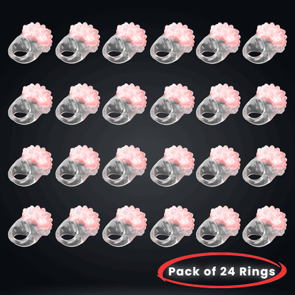 Red Light Up Flashing LED Jelly Bumpy Rings - PAck of 24 | PartyGlowz