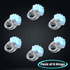 LED Light Up Jelly Bumpy Flashing Blue Rings - Pack of 6 | PartyGlowz