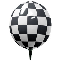 17  Gizmo Black & White Checkered Balloons