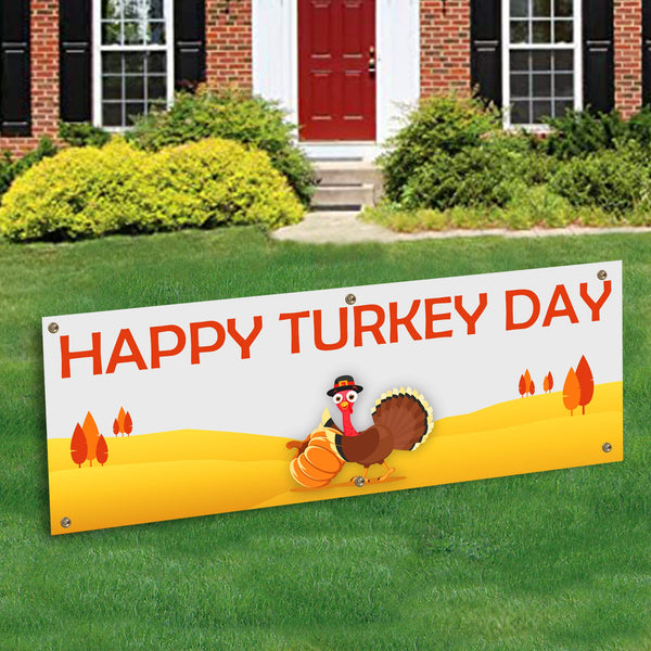 Happy Turkey Day Banner Decoration