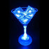LED Light Up Flashing Blue 7 Oz Martini Glasses