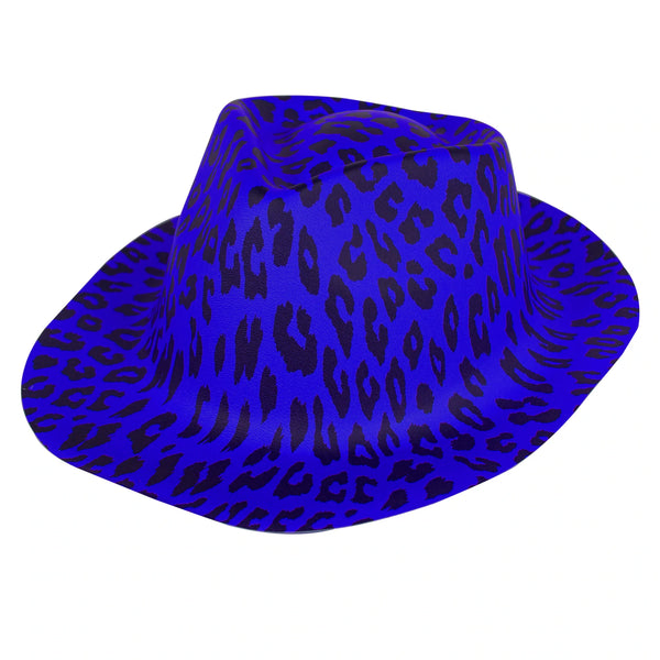Blue Animal Print Camouflage Fedora Hat