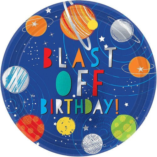 Space Blast Off Birthday Dinner Plates