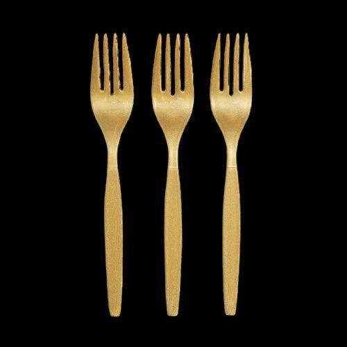 Metallic Gold Color Plastic Forks