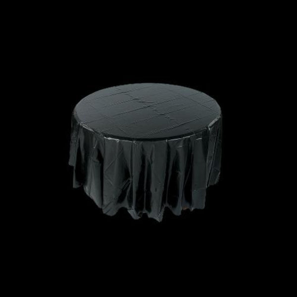 Black Round Plastic Tablecloth