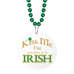 Kiss Me I'm Irish Medallion 33" Bead Necklaces