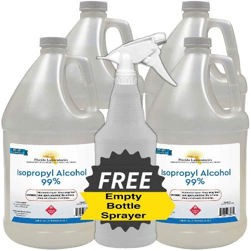 Isopropyl Alcohol Grade 99% Anhydrous - 4 Gallon - Empty Bottle Sprayer Included