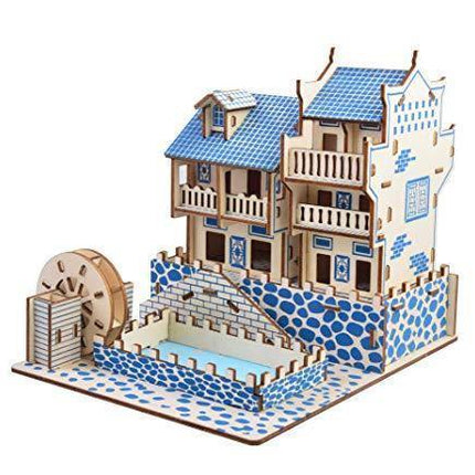 Natural Wood 3D Puzzle Ancient Town Craft Building Set