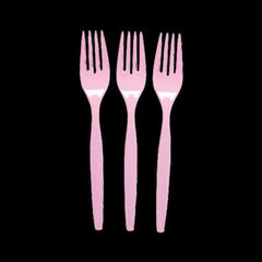 Candy Pink Color Plastic Forks