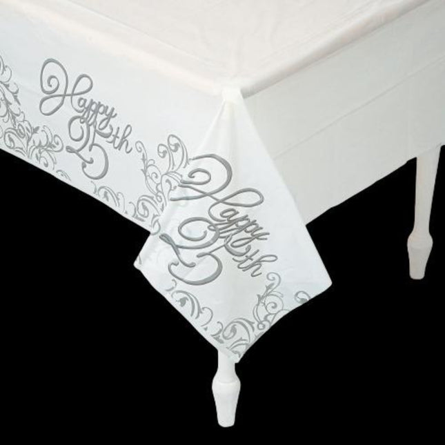 25th Anniversary Plastic Tablecloth